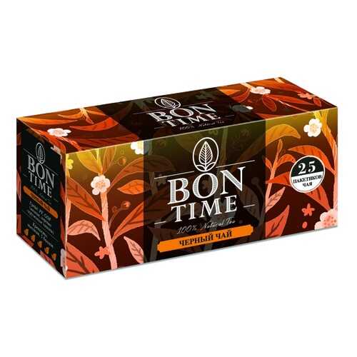 Чай BonTime Natural Tea, черный, 25 пакетиков в ЕКА