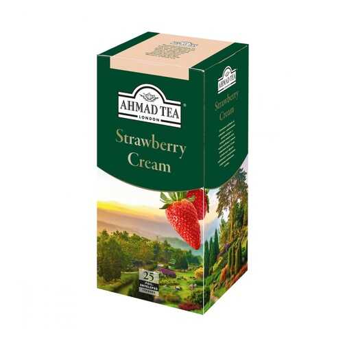 Чай черный Ahmad Tea Strawberry Cream 25 пакетов 40 г в ЕКА