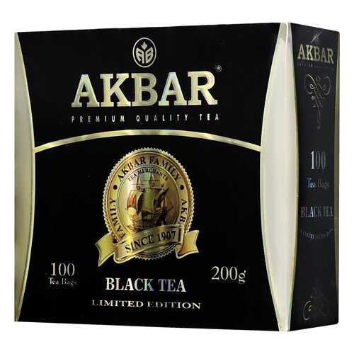 Чай черный Akbar байховый цейлонский мелкий 100 пакетиков в ЕКА