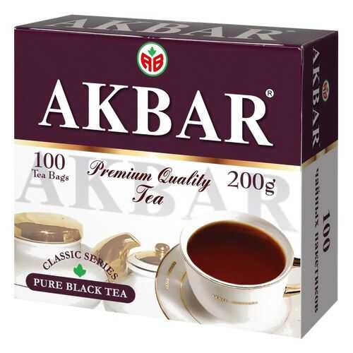 Чай черный Akbar цейлонский классический 100 пакетиков в ЕКА