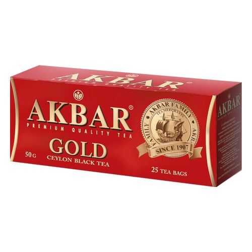 Чай черный Akbar gold 25 пакетиков в ЕКА