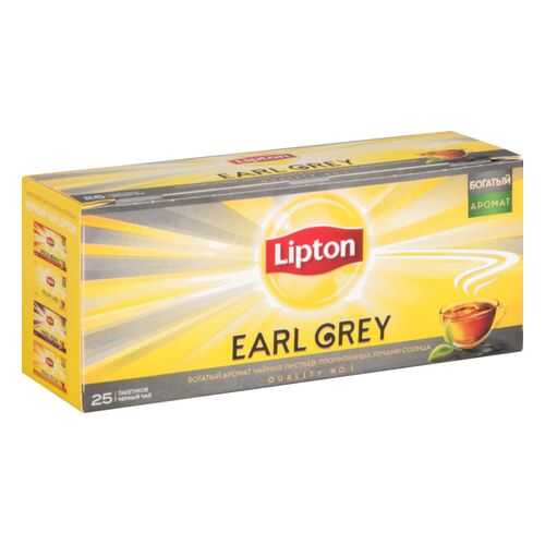Чай черный Lipton earl grey 25 пакетиков в ЕКА