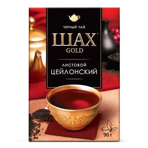 Чай черный листовой Шах Gold Цейлонский 90 г в ЕКА