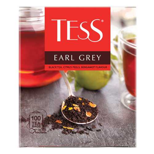 Чай черный Tess Earl Grey 100 пакетиков в ЕКА