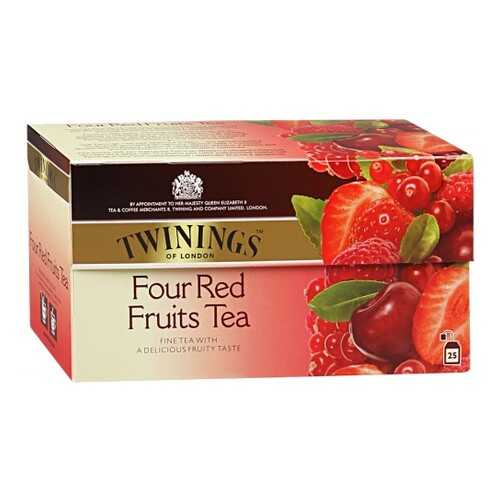 Чай черный Twinings четыре красные ягоды 25 пакетиков в ЕКА