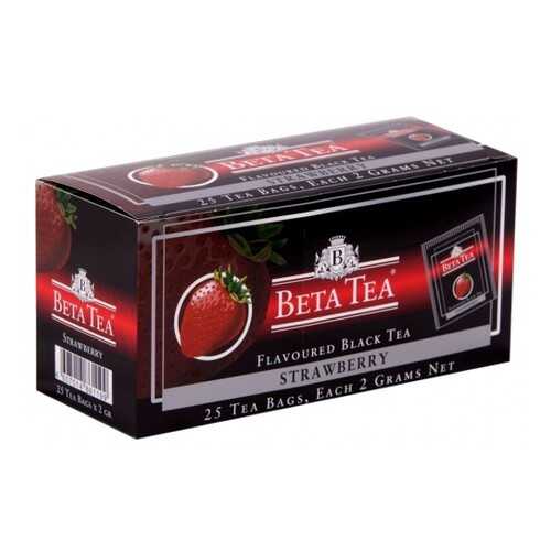 Чай черный в пакетиках для чашки Beta Tea клубника 25*2 г в ЕКА