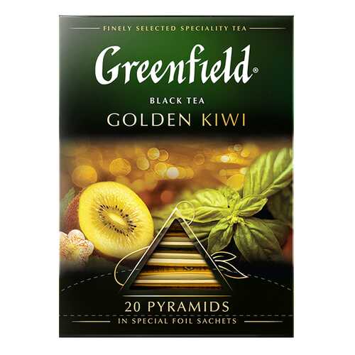 Чай черный в пирамидках Greenfield Golden Kiwi 20 пакетиков в ЕКА