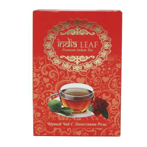 Чай India leaf С лепестками роз, черный среднелистовой с добавками, 100 гр в ЕКА