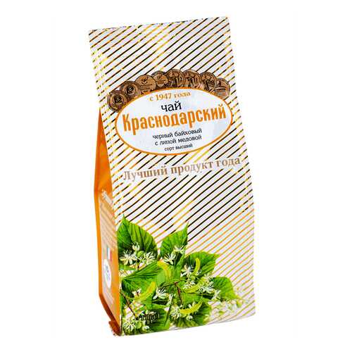 Чай Краснодарский С липой медовой, черный листовой с добавками, 100 гр в ЕКА