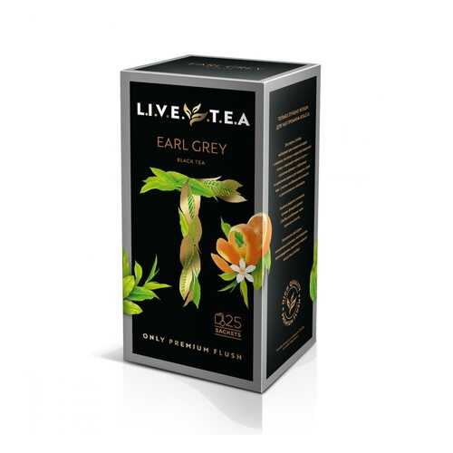 Чай Live Tea Earl Grey черный с бергамотом 25 пакетиков в ЕКА