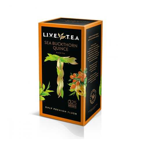 Чай Live Tea Sea Buckthorn & Quince черный с облепихой и айвой 25 пакетиков в ЕКА