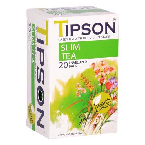 Чай Tipson Slim tea, зеленый с добавками, 20 пакетиков в ЕКА