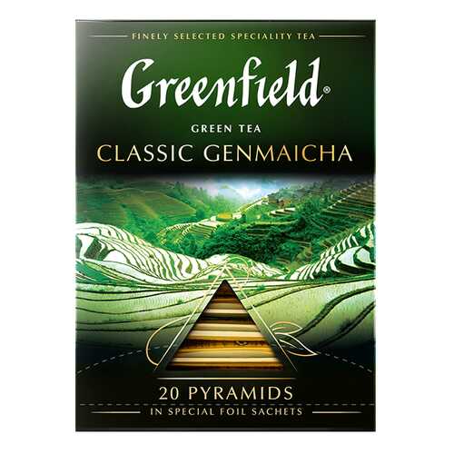 Чай зеленый в пирамидках Greenfield Classic Genmaicha 20 пакетиков в ЕКА
