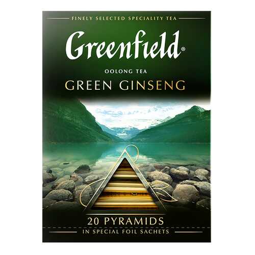 Чай зеленый в пирамидках Greenfield Green Ginseng 20 пакетиков в ЕКА