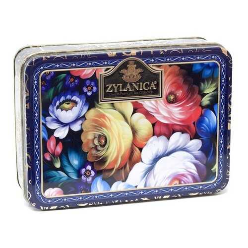 Чай Zylanica Blue шкатулка с цветами черный листовой Super Pekoe 100 г в ЕКА