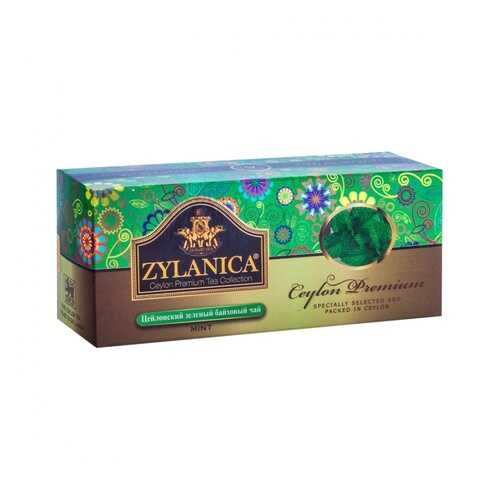 Чай Zylanica Ceylon Premium зеленый байховый с мятой 25 пакетиков в ЕКА