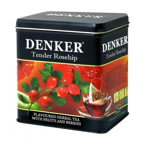 Чайный напиток Denker Tender Rosehip травяной 25 пирамидок в ЕКА