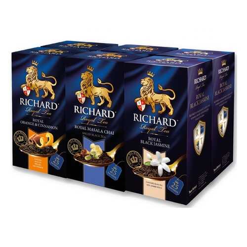 Набор чая Richard Orange & Cinnamon, Masala Chai, Black Jasmine 26*5 пакетиков в ЕКА