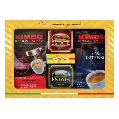 Набор кофе Kimbo 250 г 2 штуки и чай Estate 45 г 2 штуки в ЕКА