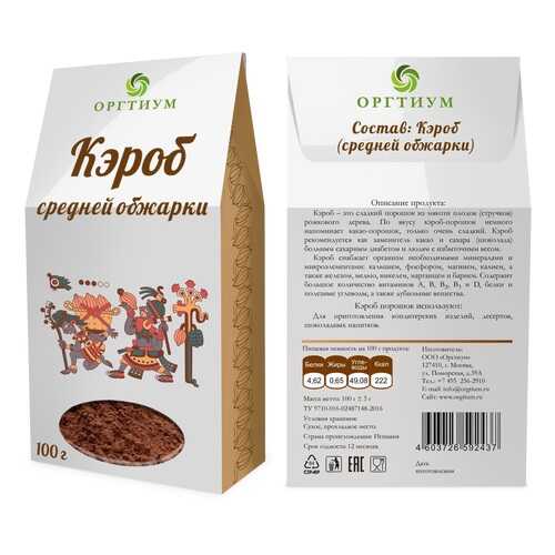 Кэроб Оргтиум средней обжарки 100 г в ЕКА