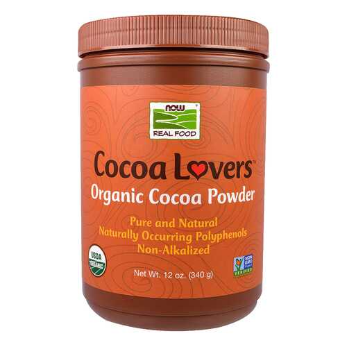 Порошок NOW Organic Cocoa Powder какао 340 г в ЕКА