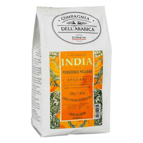 Кофе Compagnia DellArabica India Monsooned Malabar в зёрнах 250 г в ЕКА