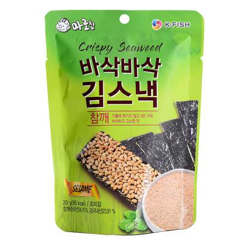 Чипсы хрустящие Marochip из морских водорослей с кунжутом 20 г в ЕКА