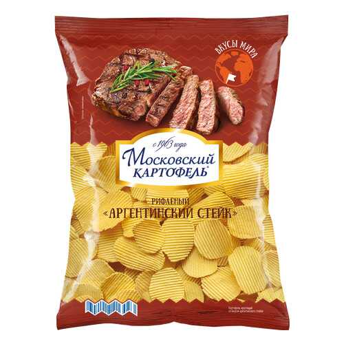 Чипсы картофельные рифленые Московский картофель аргентинский стейк 150 г в ЕКА