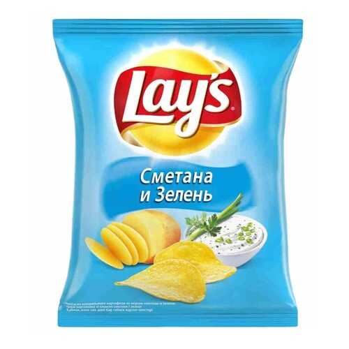 Чипсы Lays из натурального картофеля сметана, зелень 50 г в ЕКА