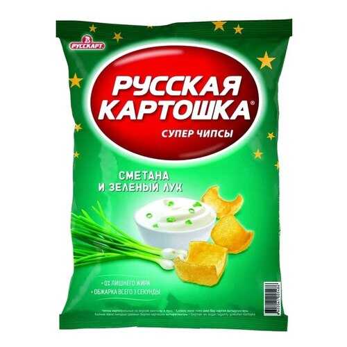 Чипсы Русская картошка Сметана и зеленый лук 50г в ЕКА