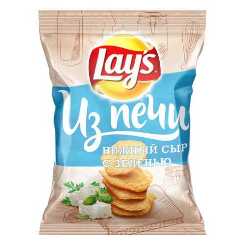 Картофельные чипсы Lays из печи сливочный сыр с зеленью 85 г в ЕКА