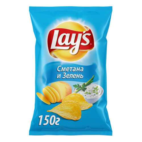 Картофельные чипсы Lays сметана и зелень 150 г в ЕКА