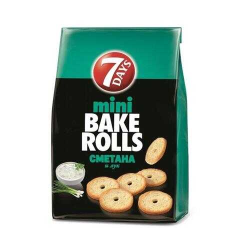 Сухарики 7 Days мини Bake rolls с приправой сметана и лук 10*80 г в ЕКА