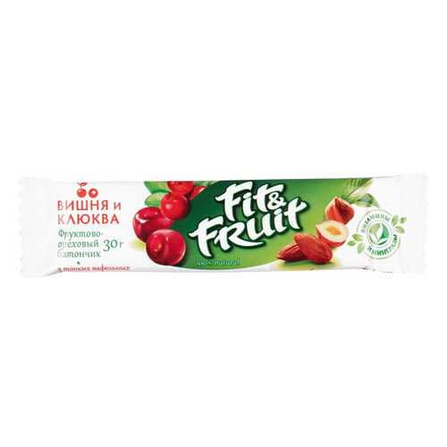 Батончик фруктово-ореховый Fit&Fruit вишня и клюква 30 г в ЕКА