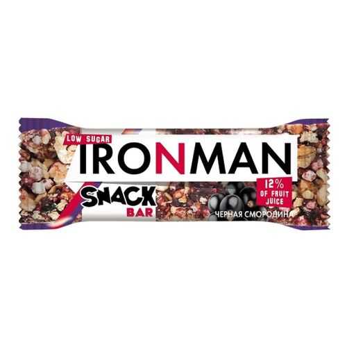 Батончик Snack Bar Ironman черная смородина и темная глазурь без сахара 40 г в ЕКА