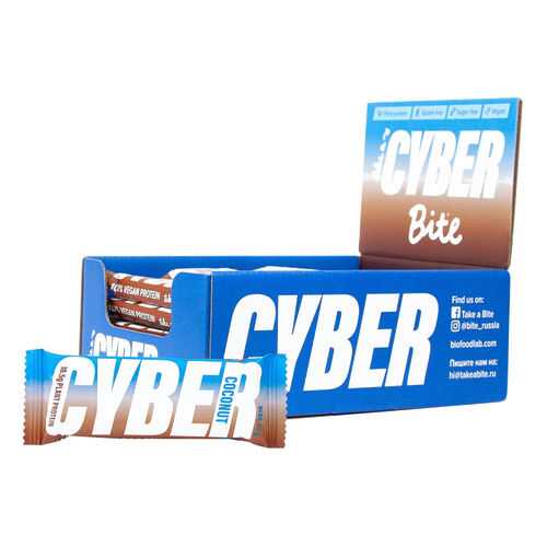 Батончик высокобелковый Cyber Bite со вкусом кокоса 20 штук по 60 гр в ЕКА