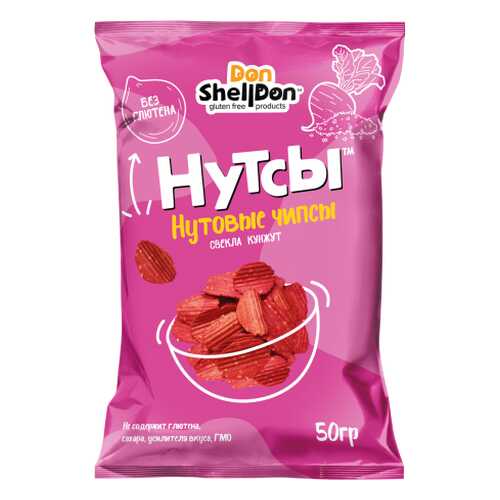 Чипсы Don Shelldon Нутсы нутовые со вкусом свеклы и кунжута 50 г в ЕКА