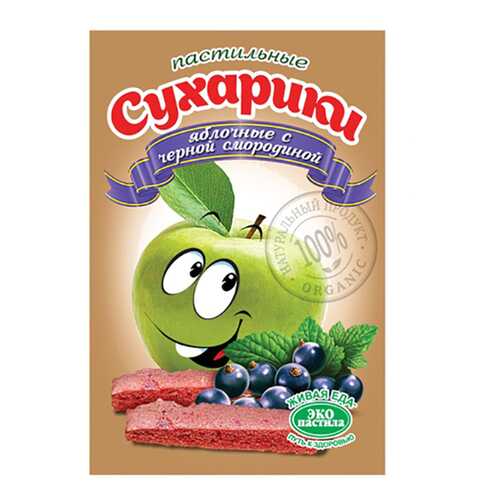 Пастильные сухарики Эко пастила яблочные с черной смородиной в ЕКА
