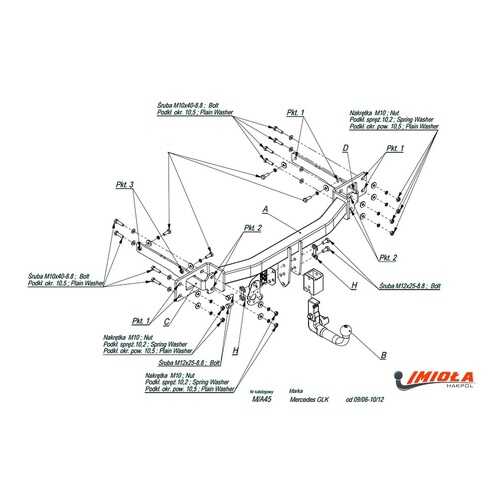 Imiola Фаркоп mercedes glk-class x204 2008-2015 быстросъемное крепление (с электрикой) в ЕКА