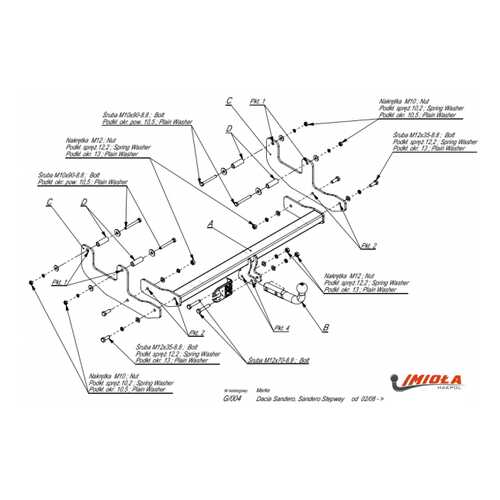 Imiola Фаркоп Renault Sandero 2008-2014, включая Stepway твердое крепление (с электрикой) в ЕКА