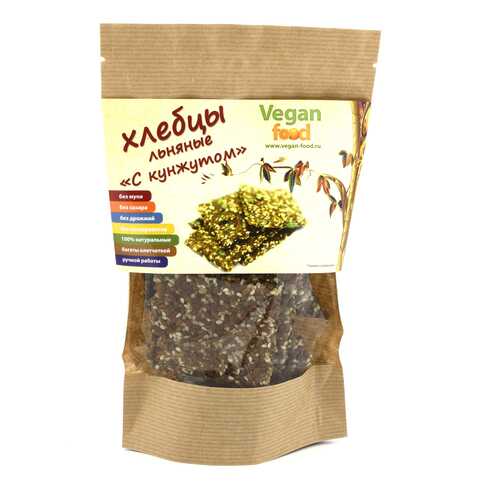 Хлебцы льняные Vegan-food с кунжутом 100 г в ЕКА