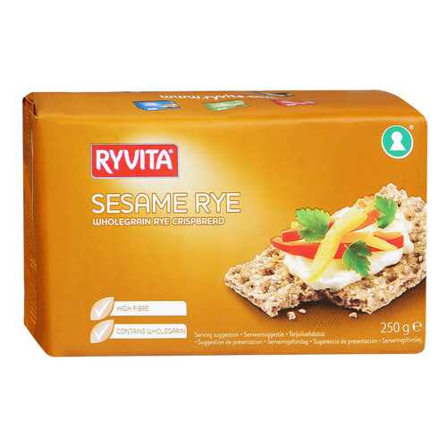 Хлебцы Ryvita Из цельного зерна c кунжутом sesame 12 штук в ЕКА