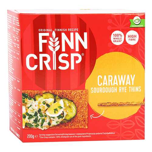Сухарики Finn Crisp ржаные с тмином 200 г в ЕКА