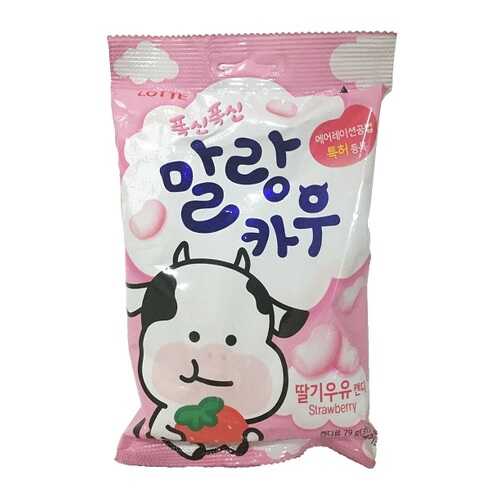 Карамель Лотте Malang Cow Strawberry Milk Лотте 79 г Южная Корея в ЕКА
