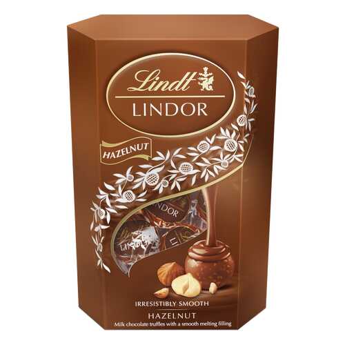 Набор конфет Lindt lindor молочный шоколад с кусочками фундука 200 г в ЕКА