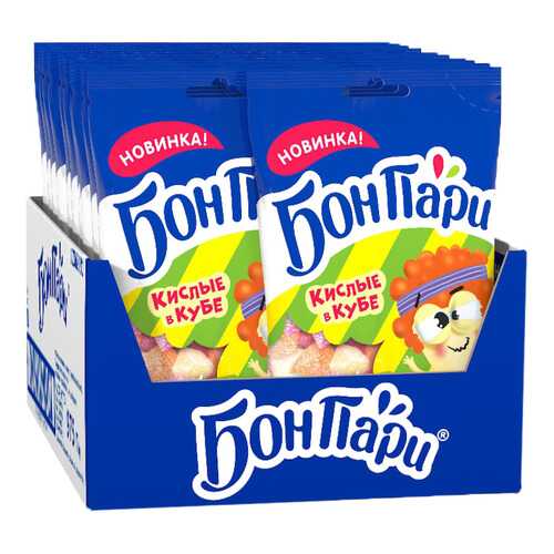 Суфле Бон Пари кислые в кубе со вкусом фруктов 15 шт по 65 г в ЕКА