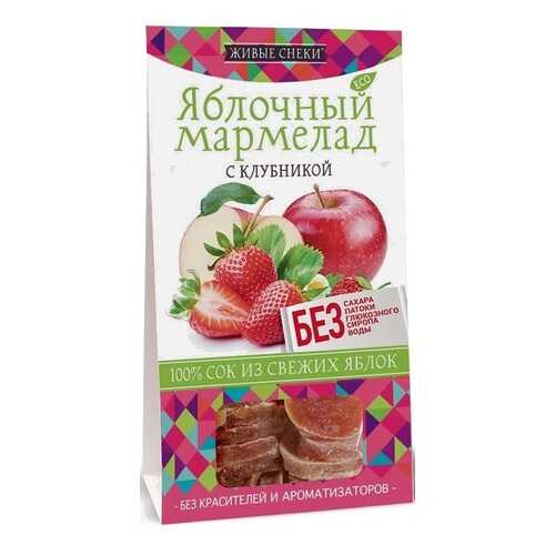 Мармелад Живые снеки яблочный c клубникой 100 г в ЕКА