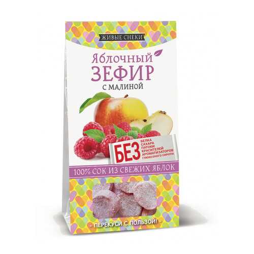 Зефир яблочный Живые снеки с малиной 4*60 г в ЕКА