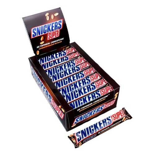 Батончик шоколадный Snickers Super коробка 32 штуки по 95 г в ЕКА