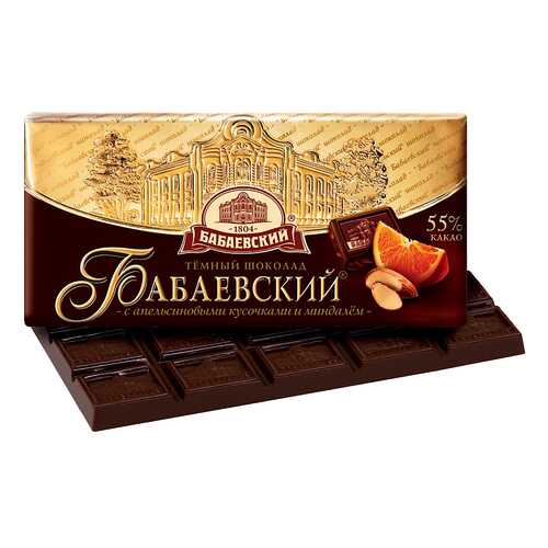Шоколад Бабаевский 55% темный апельсин-миндаль 100 г в ЕКА